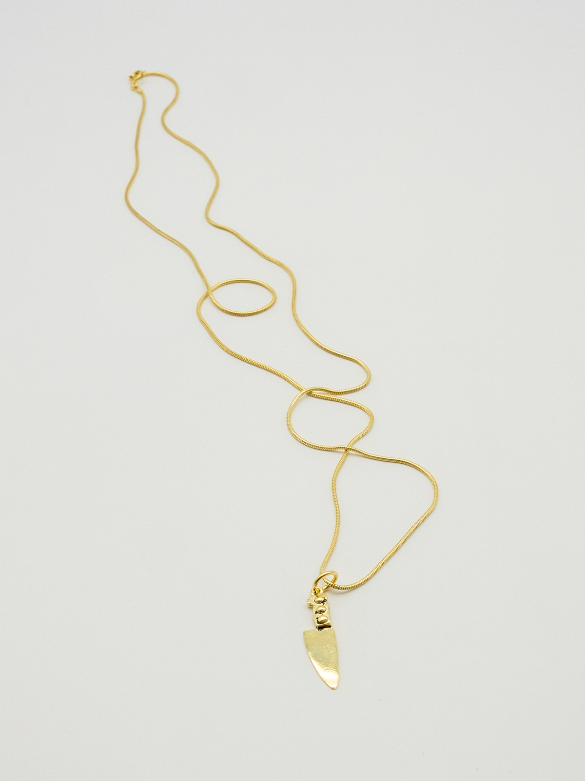 14K Altın kaplama Gümüş Bıçak Figür Erkek Kolye | 925 Ayar Gümüş