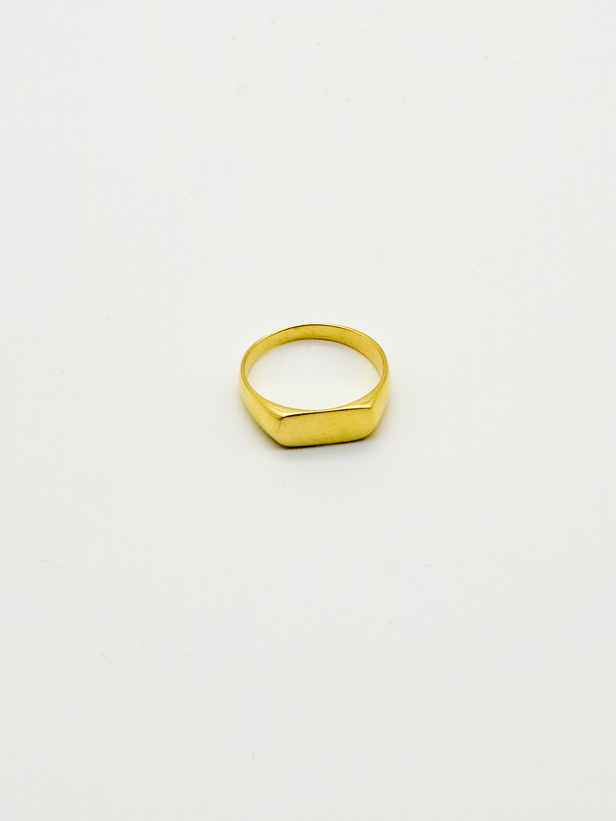 Altın Erkek Yüzüğü | 925 Ayar Gümüş Üzeri 14K Altın Kaplama Minimal Tasarım